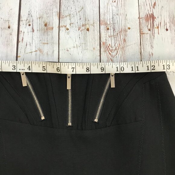 Karen Millen Black Zipper Pencil Skirt  Size 4 - Picture 8 of 9